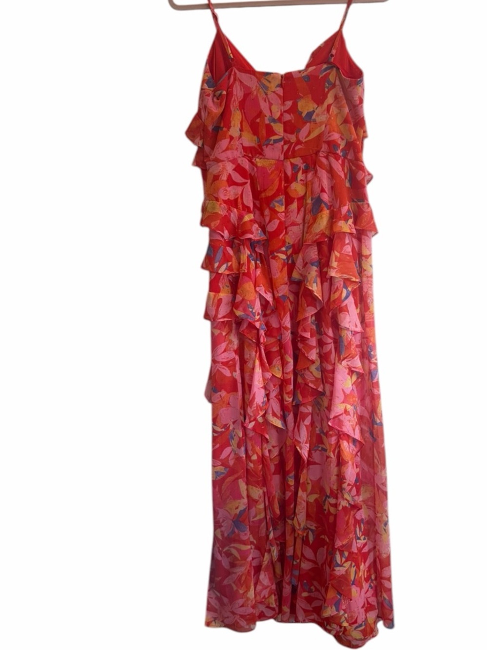 Eliza J Coral Multi Floral Ruffled Maxi Dress New With Tags size 6 - Picture 7 of 13